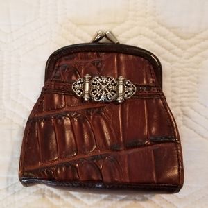 Brighton Croc leather kisslock coin purse